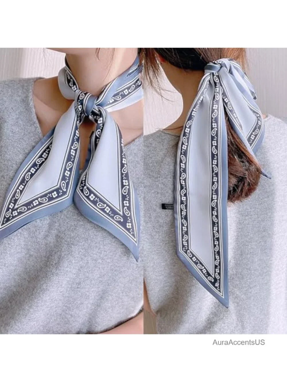 Purse Scarf for Bags Skinny Twill Hair Scarves Narrow Neck Scarf Band Women
